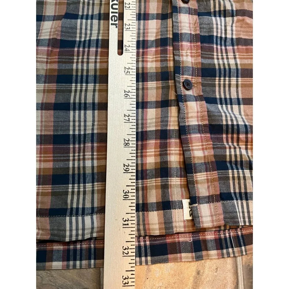 Mutual Weave Mens Plaid Short Sleeve Shirt 2XL Cotton Blend